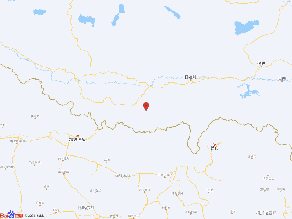 西藏日喀則市定日縣發生3.9級地震