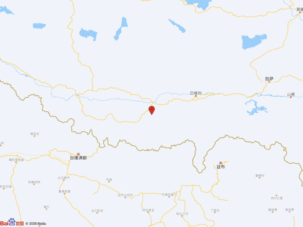 西藏日喀則市拉孜縣發生3.8級地震