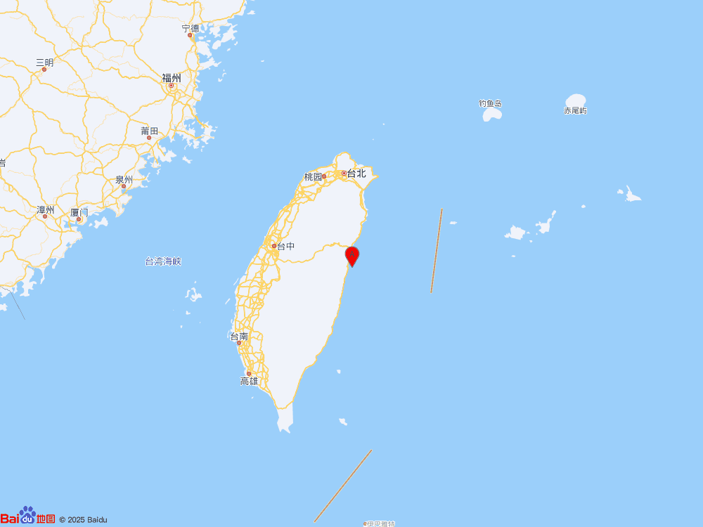 臺灣花蓮縣海域發生4.2級地震