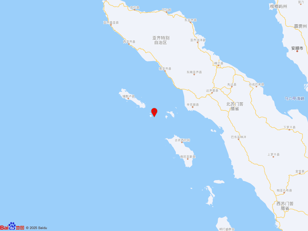 印尼蘇門答臘島北部海域發(fā)生5.7級(jí)地震