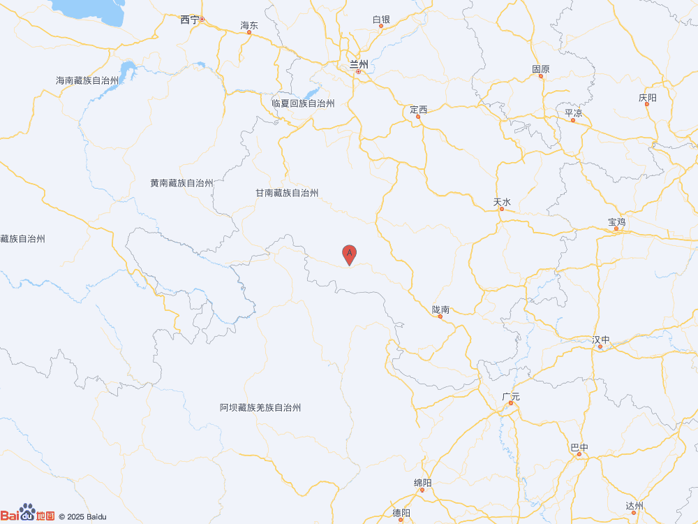 甘肅甘南州迭部縣發生3.0級地震