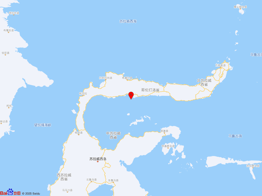 印尼托米尼灣發(fā)生5.7級地震