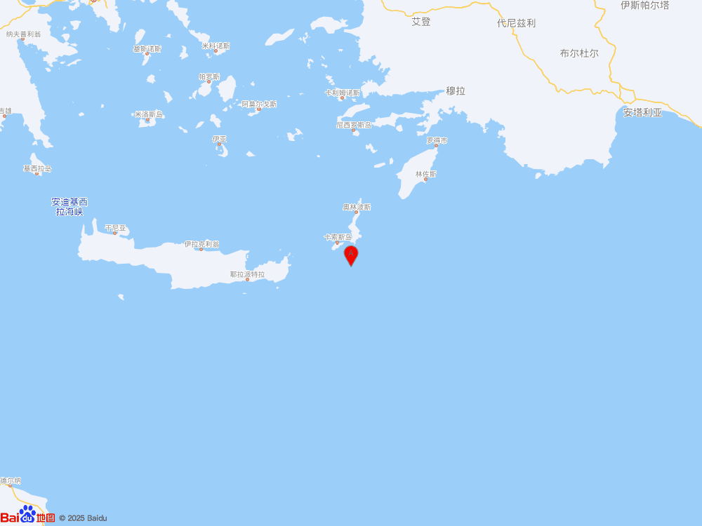 希臘克里特島附近海域發(fā)生6.0級(jí)地震