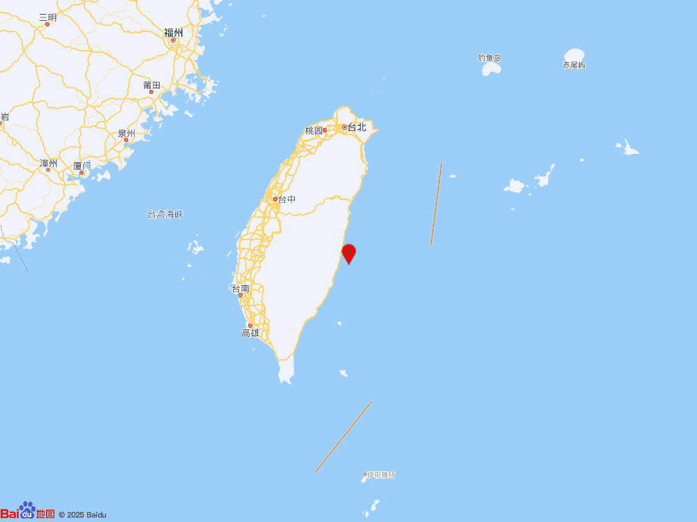 臺灣花蓮縣海域發生4.0級地震