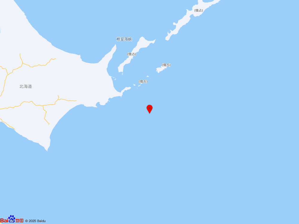 日本北海道沿岸遠海發生6.2級地震